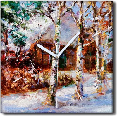 Produktbild von Coloray Uhr auf Leinwand 30x30 cm Wand Uhr Dekoration Wohnzimmer Segeltuch weiße Zeiger -Winterschneedorf.