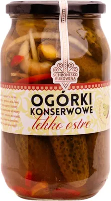 Zdjęcie produktu dla Lekko przyprawione ogórki z chilli - Schronisko Bukowina