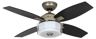 Immagine prodotto di Ventilatore da soffitto con illuminazione e interruttore a parete Central Park Peltro 107 cm