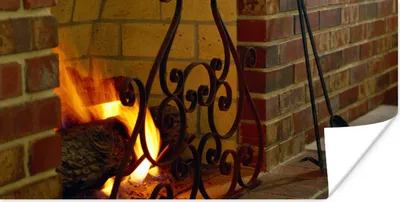 Produktbild von MuchoWow® Poster Feuer im Kamin 150x75 cm - ohne Rahmen