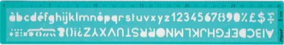 Produktbild von Maped Schriftschablone Schrifthöhe: 8 mm grün transparent