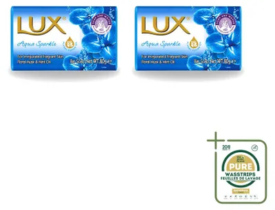 Produktbild von 2 x Lux Seife Aqua Sparkle - Hydratisierend - 80 g - Vorratspackung - 2 Stücke