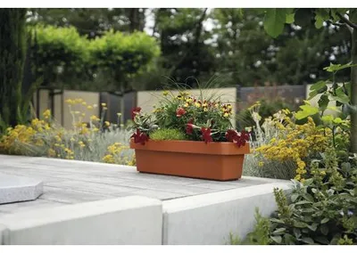 Produktbild von Blumenkasten geli VIVA Kunststoff 80 x 21,2 x 17,1 cm terracotta inkl. Erdbewässerungsystem