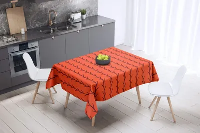 Tischdecke 140x140 cm, Polyester, wasserabweisend, Orange Bordeaux