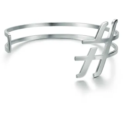Produktbild von Damen Armband aus Stahl 01BG001, Hashtag Kollektion, 5,5 cm Durchmesser