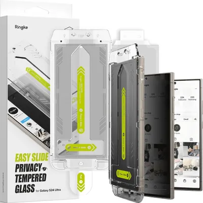 Obrázok produktu pre Ringke Easy Slide Tvrdené sklo (2 ks) - pre Samsung Galaxy S24 Ultra - Anti-spy