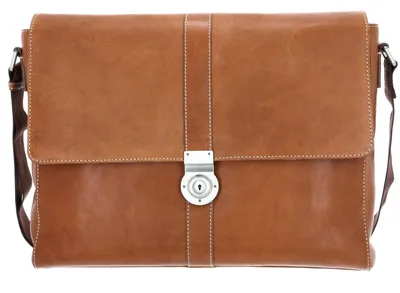 Imagen del producto de LEONHARD HEYDEN Cuero bolso bandolera bolsa de ordenador portátil con compartimento para ordenador portátil Bergamo Umhängetasche 6855 Hellbraun marrón claro