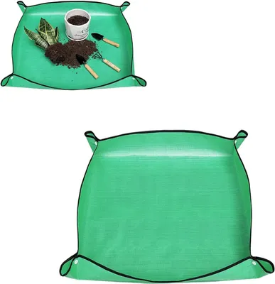 Produktbild von Gartenmatte 50 x 50 cm, grün, wasserdicht, faltbar, für Zimmerpflanzen, zum Umtopfen