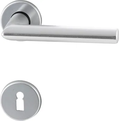 Produktbild von Drückergarnitur TURIN - auf Rosette BB, 38 - 42, Aluminium silber eloxiert