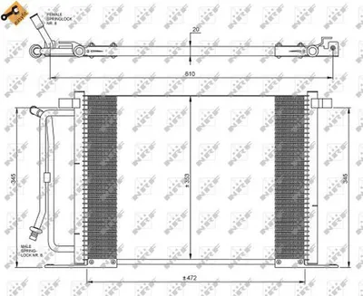 Obrázok produktu pre NRF Kondenzátor, klimatizácia 35250