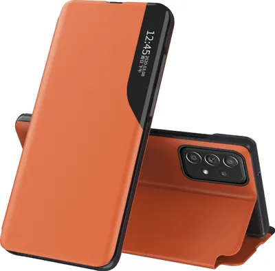 Immagine prodotto di Custodia Flip per Samsung Galaxy A33 5G, custodia in Finto cuoio con finestra e funzione stand Arancione