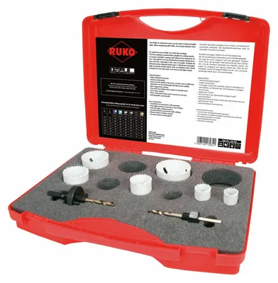 Produktbild von RUKO Bimetall-Lochsägen-Satz HSS-Co 8 im Kunststoffkoffer