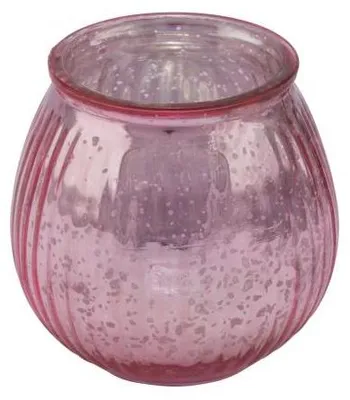 Produktbild von Glasteelicht, rosa, 9 x 9 x 9 cm, handgefertigt, *Germany*