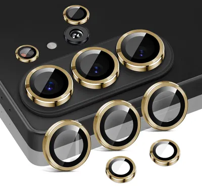 Produktbild von Kamera Linsenschutz Glas Set für Samsung Galaxy S26 Ultra Schutzglas Camera Linse Panzerfolie 9H Gold