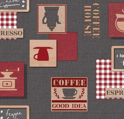 Produktbild von PVC Tischdecke Espresso braun rot Cafe Kaffee capucchino Wachstuch - Breite & Länge wählbar - abwaschbare Tischdecke, Größe:130 x 130 cm