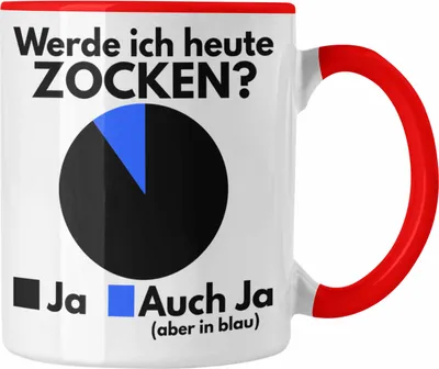 Produktbild von Trendation - Lustige Zocker Gamer Tasse Geschenk Werde Ich Heute Zocken (Rot)