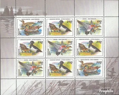 Produktbild von Briefmarken Russland 1994 Mi 389-391 Kleinbogen I (kompl.Ausg.) ohne Zudruck postfrisch Enten