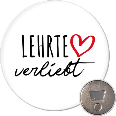 Produktbild von Huuraa Magnet Lehrte verliebt 59mm Kühlschrankmagnet rund Flaschenöffner Geschenkidee