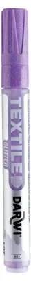 Produktbild von Darwi 6x Textilmarker Glitter, Spitze 2mm, 6ml, Flieder Flieder DA0140013931C