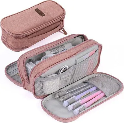 Produktbild von Drei-teiliges Kugelschreiber-Tasche mit großem Aufbewahrungsraum für Farbkugelschreiber - tragbar für Schule und Büro - Geschenk für Mädchen, Jungen und Damen Etui für Jungen