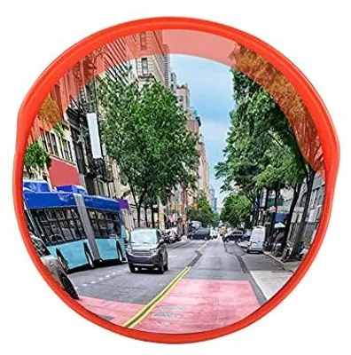 Produktbild von Verkehrsspiegel - Orange Runde Großwinkel Convexspiegel - Ø 30 cm