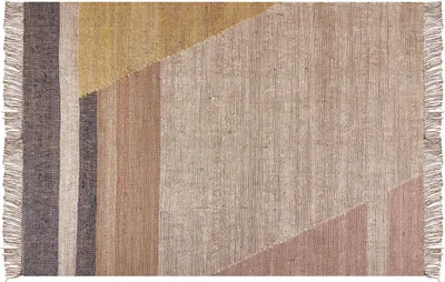 Produktbild von BELIANI Flurteppich Teppich aus Jute Braun Geometrisches Muster 160 x 230 cm Rustikal Boho