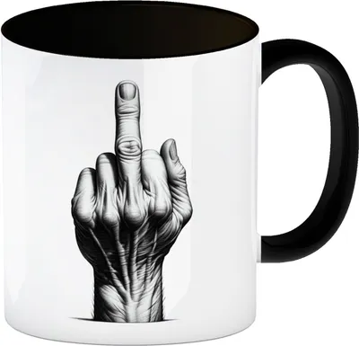 Produktbild von Mittelfinger Kaffeebecher in schwarz