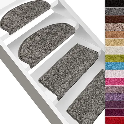 Shaggy-Stufenmatte Barcelona Grau 375 Rechteckig 23,5 x 65 cm
