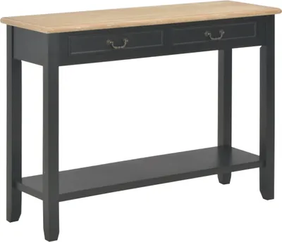 Image de Table console Noir 110x35x80 cm Bois