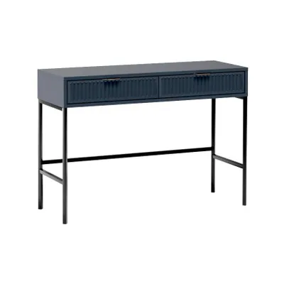 Produktbild von Konsole/Schminktisch LINNA LS-9 - mit Geriffelter Front und 2 Schubladen, Farbe: Indigo