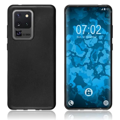 Produktbild von PhoneNatic Case kompatibel mit Samsung Galaxy S20 Ultra - schwarz Silikon Hülle matt Cover