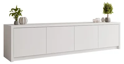 Produktbild von MIRJAN24 TV-Lowboard Solid 4D, Stilvoll Wohnzimmer, Lowboard mit vier Drehtüren (Farbe: Weiß)