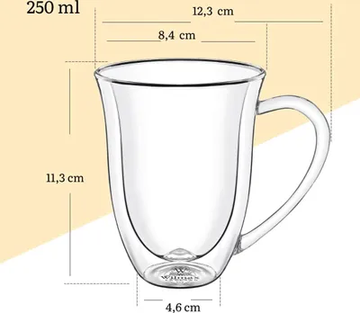 Zdjęcie produktu dla Szklanka dwuścienna Wilmax, pojemność 250 ml, przezroczna