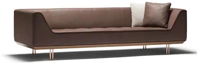 Zdjęcie produktu dla Elegancka 3-osobowa sofa z brązowej sztucznej skóry w nowoczesnym stylu