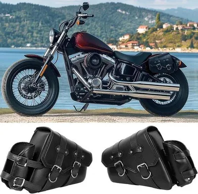 Produktbild von Motorzelttasche - Motorreisegepäck - Wasserfestes Kunstleder - 28,5 cm Breit - Schwarz