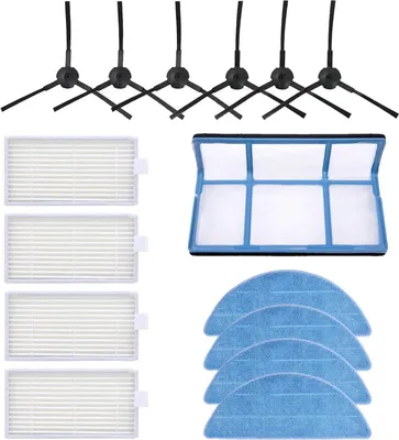 Produktbild von Wischtüch Bürste Filter Ersatzteile Set für ILIFE ZACO V3 V3S V5 V5S V5S Pro V5x Staubsauger Roboter Zubehör (15 Stück)