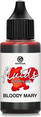 Zdjęcie produktu dla Octopus Fluids Alkoholowy tusz BLOODY MARY, tusz alkoholowy do sztuki płynnej i żywicy, czerwony