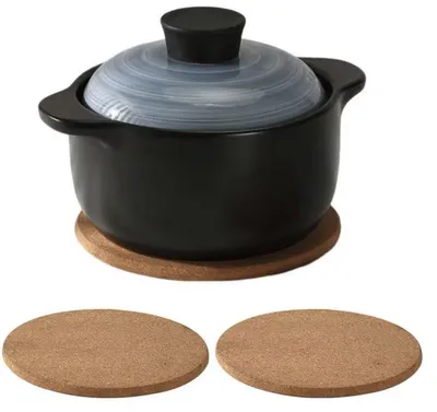 Produktbild von Untersetzer für Pfannen – Korkuntersetzer – rund – Pfannenuntersetzer – 2 Stück – Kork – 20 cm – 0,5 cm dick – Tischuntersetzer – CHPN