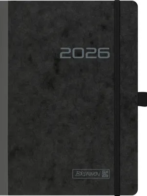 Image de BRUNNEN 1079602906 Calendrier livre A5 sw 2S/1W élastique