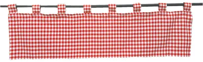 Produktbild von Bistrogardine mit Schlaufen Landhaus Bauernkaro Scheibengardine kariert 10 mm - rot-weiß kariert - 30 x 150 cm