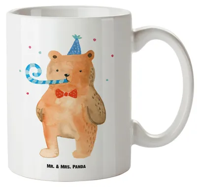 Produktbild von Mr. & Mrs. Panda jumbotasse Bär Geburtstag - Weiß - Geschenk, Teddy, Jumbo Tasse, XL, Keramiktasse, Alles Gute, Große Teetasse, Pott, Happy Birthday, Teebecher