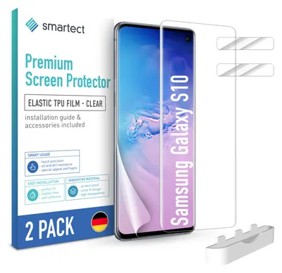 Produktbild von 2x TPU Schutzfolie Klar für Samsung Galaxy S10 + 2x Kameraschutz Panzerfolie