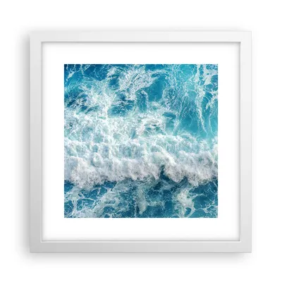 Produktbild von Gerahmtes Poster - Weißer Rahmen - Meer Welle Ozean - 30x30 cm - Wand Bild - Wanddeko - Wandbilder - Kunstposter - Wandposter - Bilderrahmen - Bilder - Kunstdruck - Wandbild - P2WAC30x30-4067