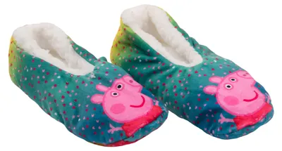 Produktbild von Peppa Wutz Ballerinas für Mädchen ABS Winter Hausschuhe gefüttert Kinder Slipper Pantoffeln Grün 23-26