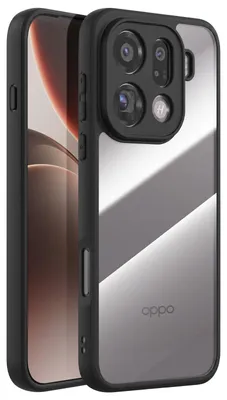 Produktbild von Avizar, Rundumhülle für Oppo Find X9 Pro Hybriddesign mit Verstärktem Rand, Schwarz transparent