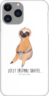 Produktbild von Mr. & Mrs. Panda Iphone 11 Pro Handyhülle Faultier Kaffee - Weiß - Geschenk, Premium Kunststoff, Kaffeetasse, Handy Case, Coffee