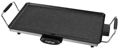 Produktbild von Cheffinger, Elektrische Plancha Grillplatte antihaft isolierte Griffe, Schwarz