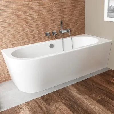 Immagine prodotto di Vasca angolare Steinkamp, dimensioni 180 x 80 cm, con paraspruzzi sul lato sinistro, completa di kit di scarico e troppo pieno M5