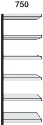 Produktbild von Magazin-Regal Stora 100 Regalfeld BxTxH 75x50x225cm schwarz/lichtgrau