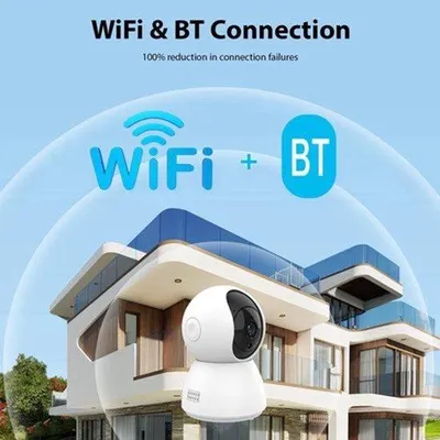 Zdjęcie produktu dla Kamera monitoringu 3MP, 2,4 G, Wi-Fi, inteligentna kamera wewnętrzna z funkcją nocnego widzenia, dwukierunkowym audio, aplikacją mobilną, pilotem, detekcją ruchu, monitorowaniem bezpieczeństwa domu, inteligentna